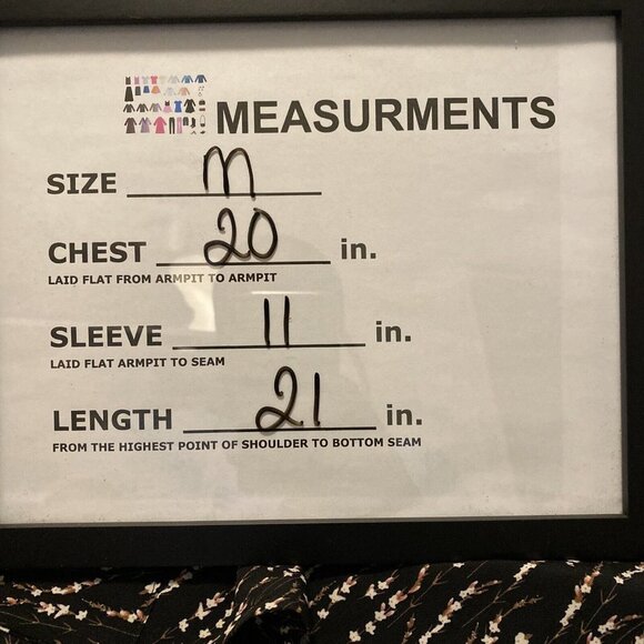 Anama Women's Black V Neck Balloon‎ Sleeve Floral Ditsy Print Wrap Top SZ M - Picture 11 of 12